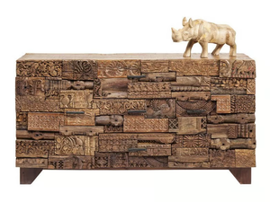 SHANTI SURPRISE PUZZLE NATURE - Mango sideboard with drawers _ KARE Design